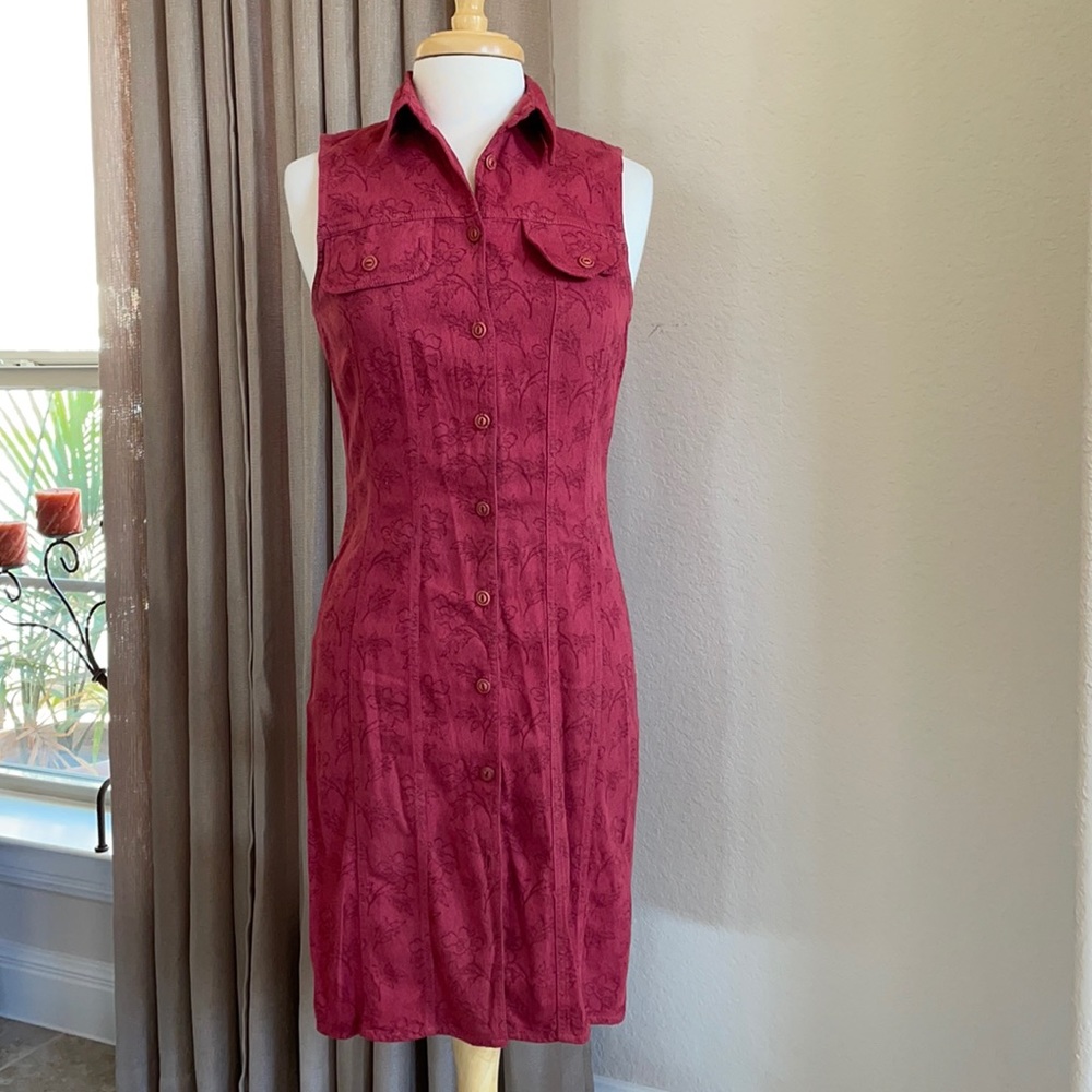 Button front 100% collared dress; size 4